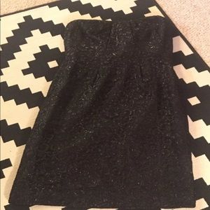 Jcrew shimmering lace overlay strapless dress